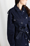 Denim trench coat